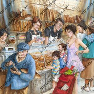 186 La queue à la boulangerie